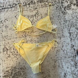 Aerie Yellow Bikini Set with Bow Details